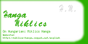 hanga miklics business card